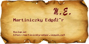 Martiniczky Edgár névjegykártya